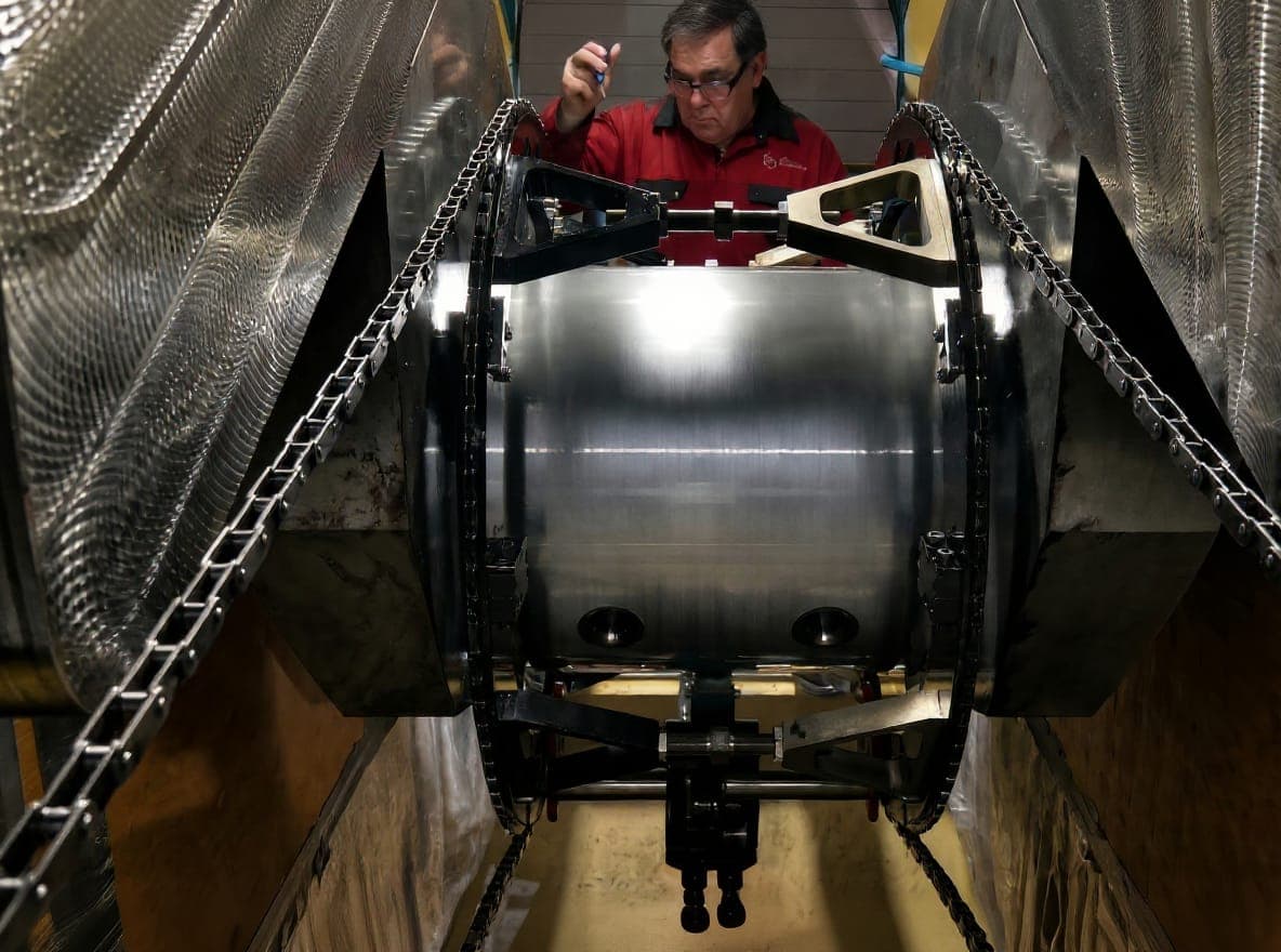 In-situ crankshaft machining equipment rigged on engine